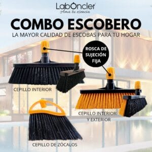 Combo escobero 3 escobas interior exterior y mini Laboncler