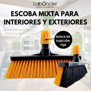 Escoba mixta interior y exterior doble cerda ultrarresistente