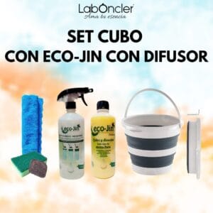 Set cubo plegable con Eco-Jin y difusor espumante Laboncler