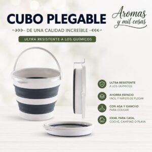 Cubo plegable para limpieza resistente y fácil de guardar