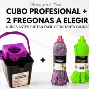 Pack cubo Raíces con escurridor y 2 fregonas Laboncler a elegi