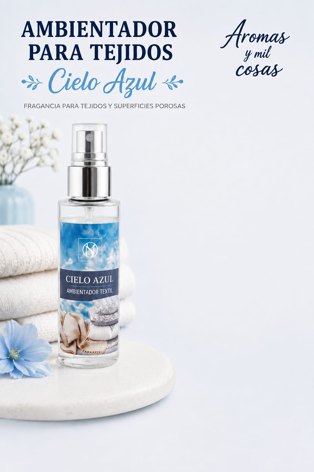 Ambientador textil Cielo Azul para tejidos y superficies porosas