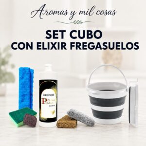 Cubo plegable con fregasuelos para la limpieza de suelos del hogar