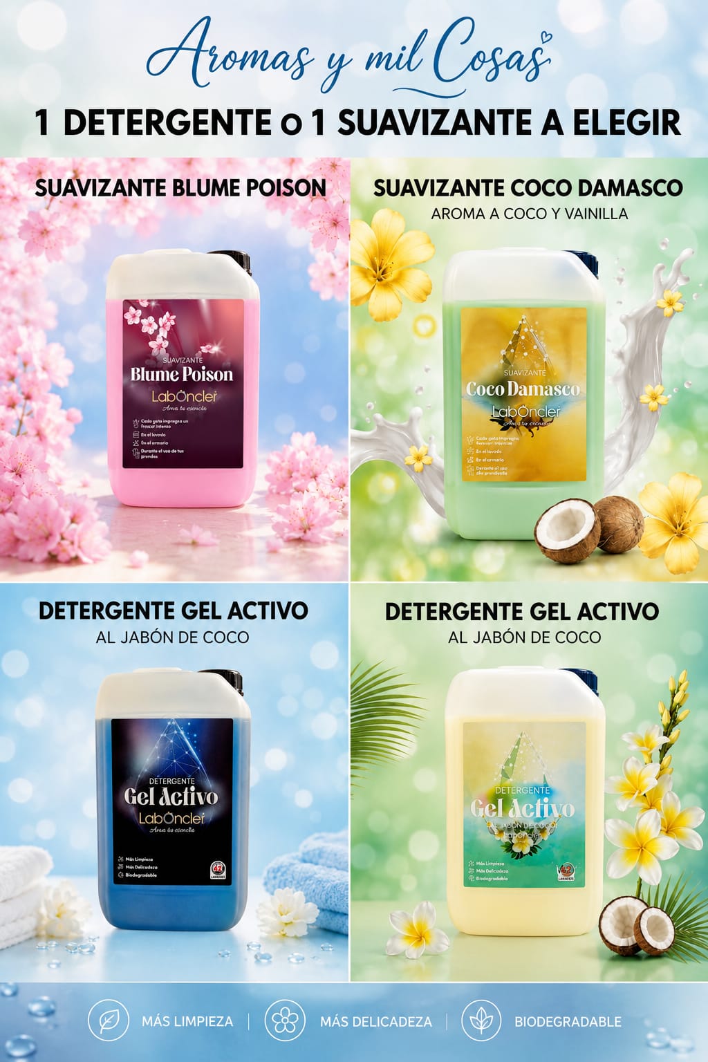 Detergentes y suavizantes Laboncler para el cuidado de la ropa