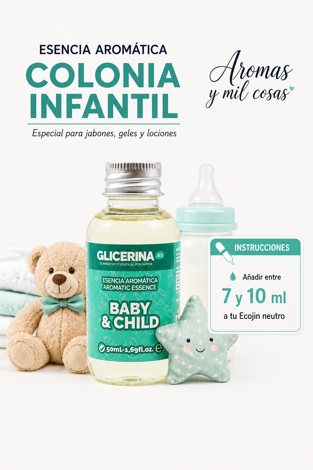 Esencia aromática colonia infantil para Eco-Jin neutro de Aromas y Mil Cosas