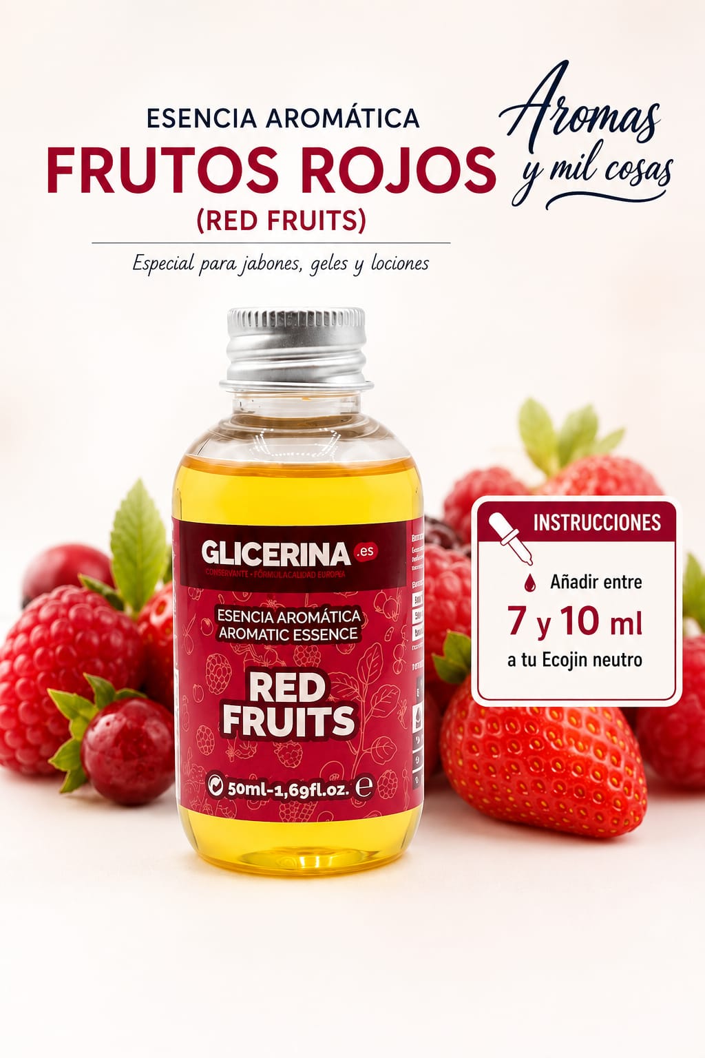 Esencia aromática frutos rojos para Eco-Jin neutro de Aromas y Mil Cosas