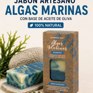 Jabón Artesano Algas Marinas 100gr con Base de Aceite de Oliva
