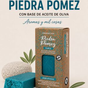 Jabón Artesano Piedra Pómez 100gr con Base de Aceite de Oliva
