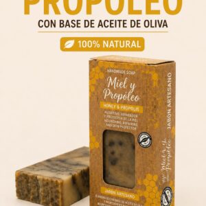 Jabón Artesano Propóleo 100gr con Base de Aceite de Oliva