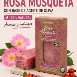 Jabón Artesano Rosa Mosqueta 100gr con Base de Aceite de Oliva