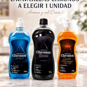 Lavavajillas manual Chronos de Laboncler a elegir en aroma Ártico, Black o Canela Naranja, formato 750 ml.