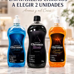 Pack de 2 Lavavajillas Chronos Laboncler a elegir entre Ártico, Black y Canela Naranja, formato 750 g cada unidad.