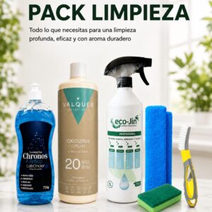Pack Chronos a elegir con crema oxidante, difusor, bayeta de microfibra, estropajo y cepillo de juntas
