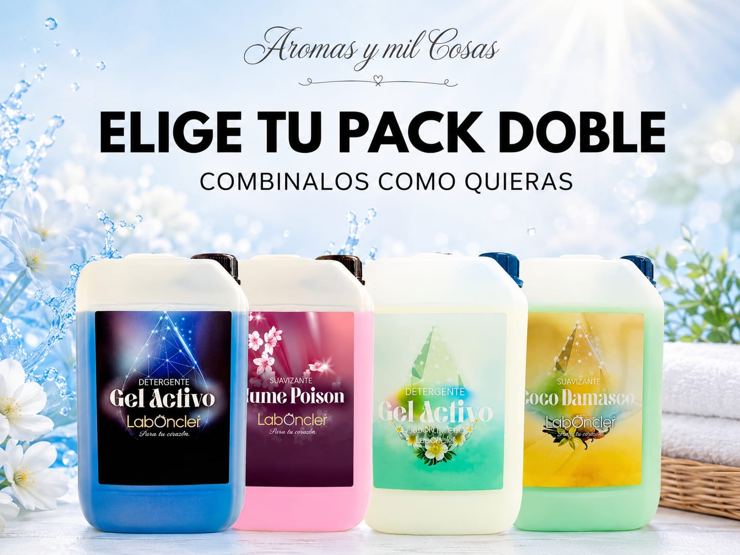 Pack doble detergente o suavizante Laboncler a elegir