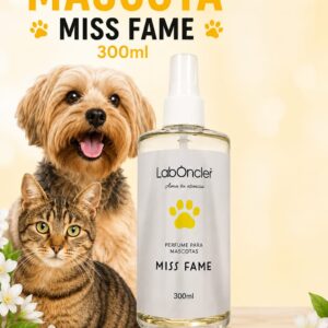 Perfume para Mascotas Miss Fame 300 ml de Laboncler para perros y gatos
