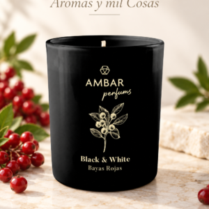 Vela Perfumada Black & White Bayas Rojas 125 g – Ámbar Perfums