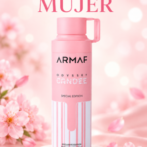 Desodorante body spray Armaf Odyssey Candee Special Edition para mujer en envase rosa