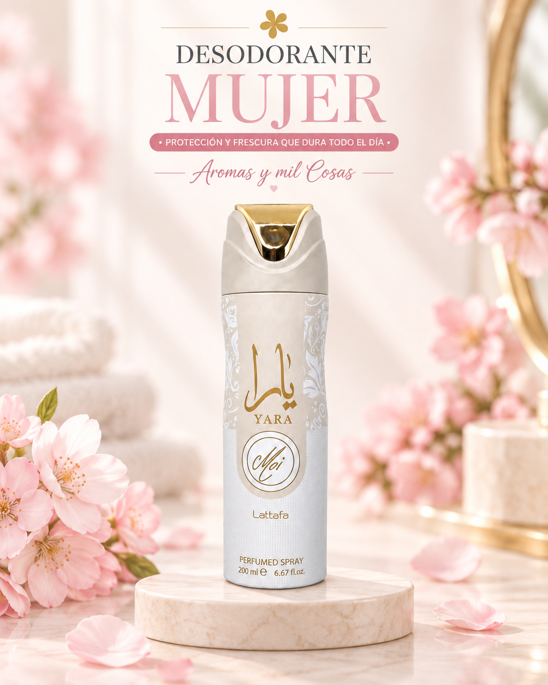Desodorante Yara Moi para mujer de Lattafa 200 ml, perfume body spray femenino, imagen principal de producto