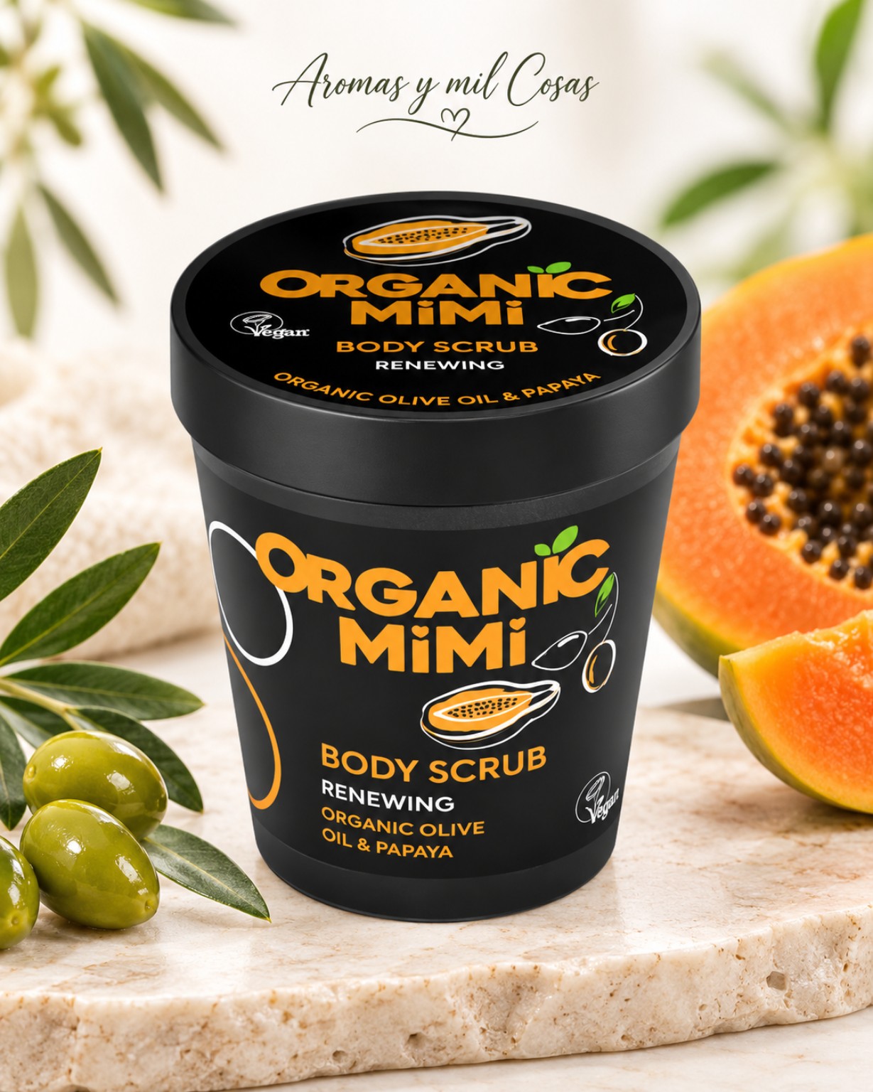 Exfoliante corporal Organic Mimi Oliva y Papaya